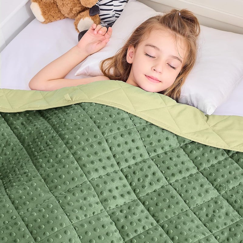yescool Weighted Blanket 5 Pounds, Blanket Gifts for Boys and Girls, Small Weighted Throw Blankets Washable Heavy Blankets, Winter Weighted Comforter for 40-70lbs, 36 * 48in, Moss Green - Image 1